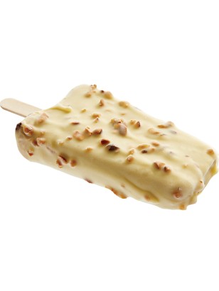 Ski glacé à la crème glacée chocolat blanc enrobage noisette