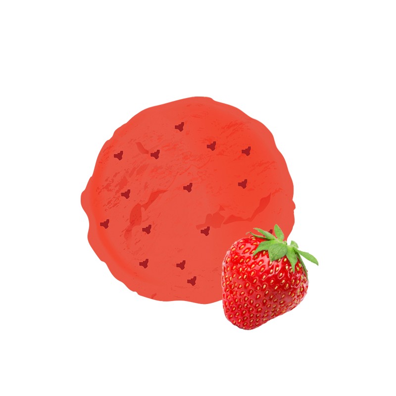 Un format de pot familial pour la crème glacée fraise avec morceaux