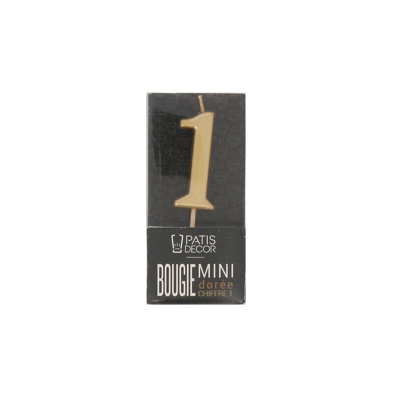 Bougie chiffre 1 – 9 cm pour gâteau d'anniversaire Van Den Casteele