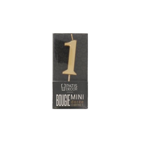 Bougie chiffre 1 – 9 cm pour gâteau d'anniversaire Van Den Casteele
