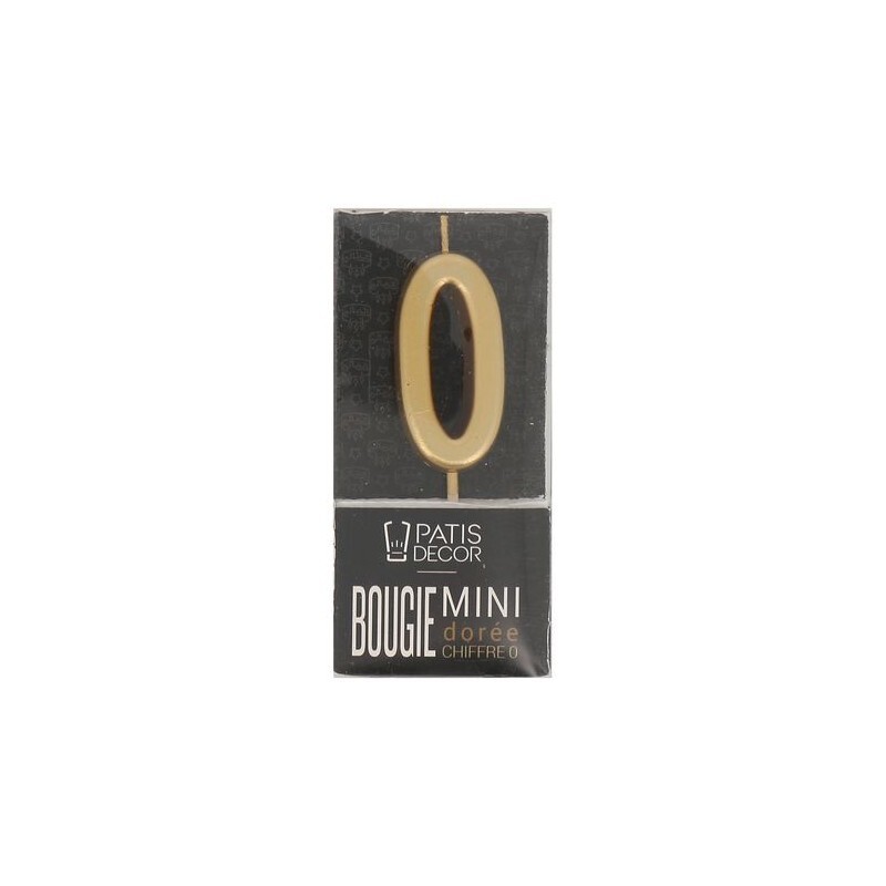 Bougie chiffre 0 – 9 cm pour gâteau d'anniversaire Van Den Casteele