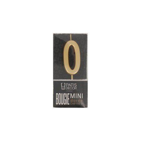 Bougie chiffre 0 – 9 cm pour gâteau d'anniversaire Van Den Casteele