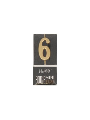 Bougie chiffre 6 – 9 cm pour gâteau d'anniversaire Van Den Casteele