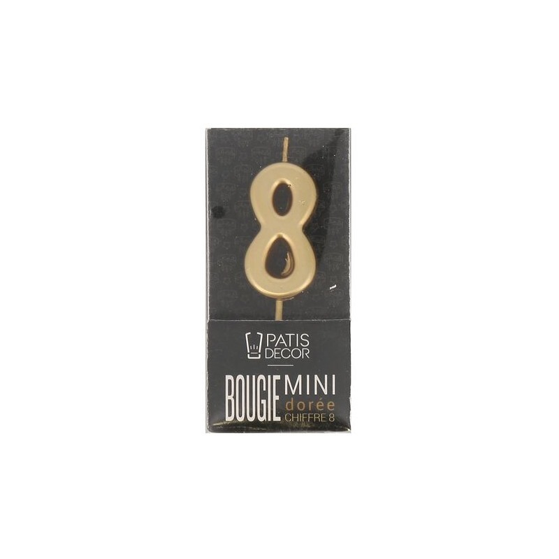 Bougie chiffre 8 pour gâteau d'anniversaire Van Den Casteele
