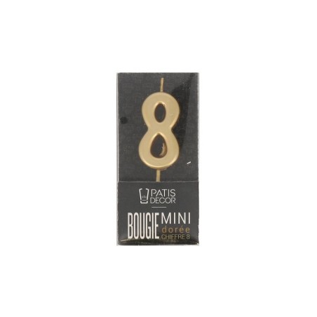 Bougie chiffre 8 pour gâteau d'anniversaire Van Den Casteele