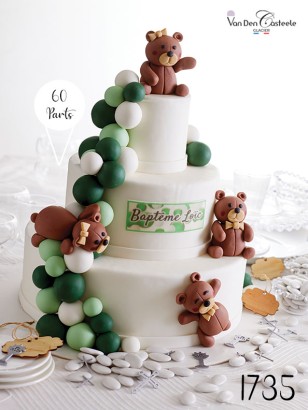 Gâteau Baptême oursons