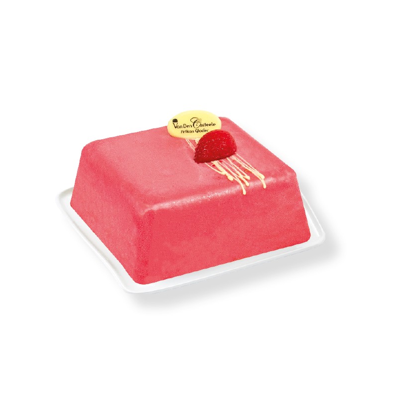 sorbet fraise, crème glacée vanille Madagascar, dessert glacé, gâteau meringue, gâteau Van Den Casteele